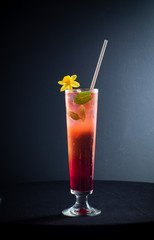 creative cocktail on the dark background