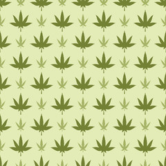 Vector Medicinal plants. Cannabis Leaf Background. Marijuana Leaves Seamless pattern. Hemp Leaf Silhouette
