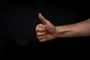 Expressive hand of a young man