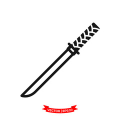 samurai sword icon vector logo template, katana vector icon