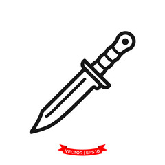 knife icon vector logo template, dagger vector icon