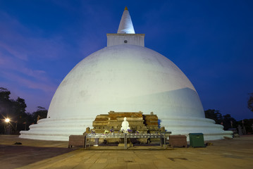 Evening at the ancient Mirisavetiya dagoba. Anuradhapura, Sri Lanka