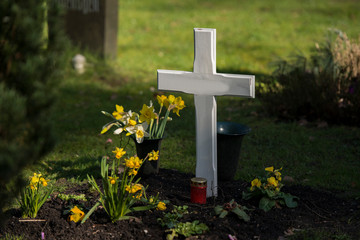 Friedhof, Kreuze, Grabstein