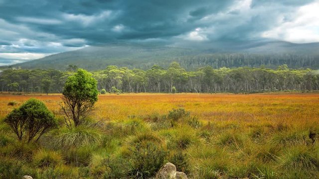 Cinemagraph Of A Landscape With Time Lapse Clouds