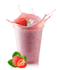 strawberry milkshake in glass