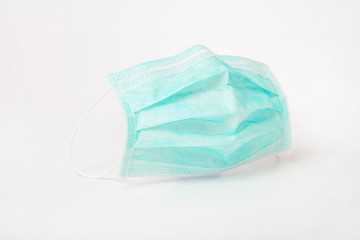 Surgical mask on white background.