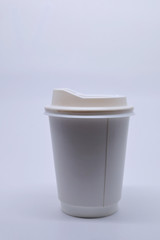 take away cup for hot coffee drink on white background