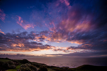 Sunset in Back Beach, New Plymouth, Taranaki, New Zealand