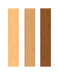 wood board isolated on white background, vertical plank, planks wood brown various types horizontal, empty wooden plank board for sign decoration, plank light brown and dark brown set