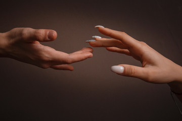 hands of the man and the woman