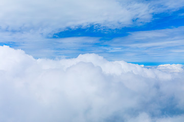 Fototapeta premium Skyline View above the Clouds from airplane,sky cloud landscape.