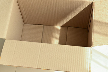 empty inside brown paper box carton package open packing