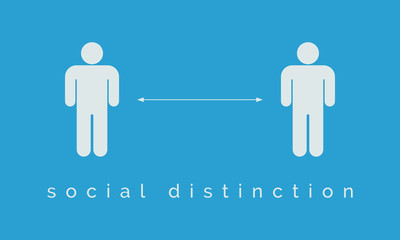 Symbol concept distance of personnel to prevent infection