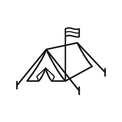 tent vector icon in trendy flat style