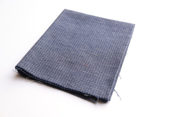 blue fabric cloth isolated on white background