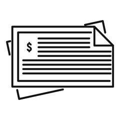 Transfer money paper icon. Outline transfer money paper vector icon for web design isolated on white background