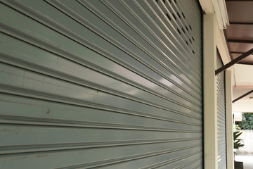 Obraz premium steel roller shutter door closed security