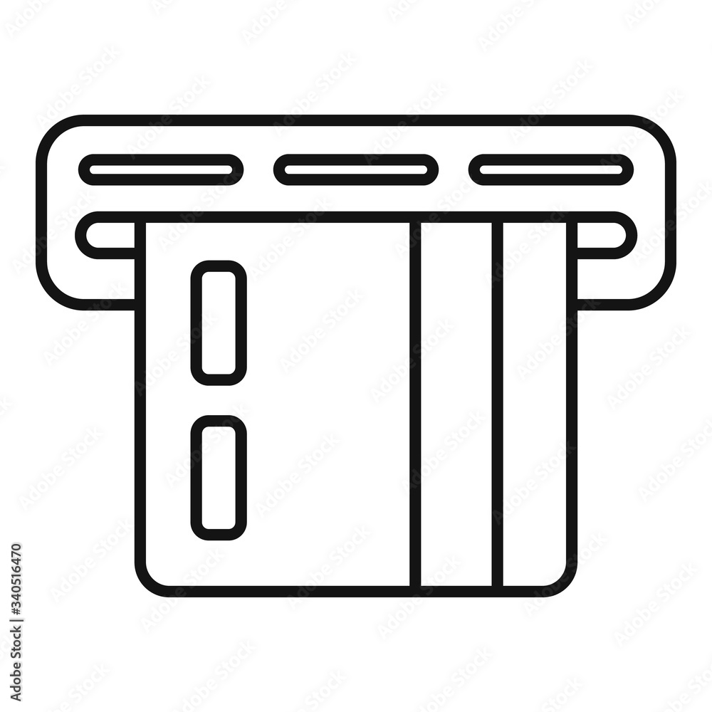 Poster atm credit card icon. outline atm credit card vector icon for web design isolated on white backgroun