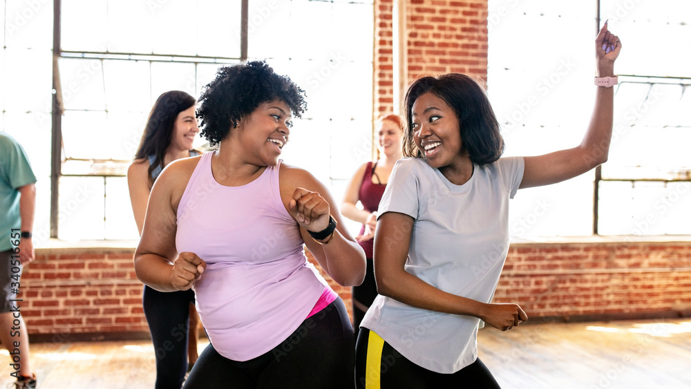 Wall mural Zumba class at the gym