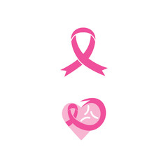 breast cancer awareness.Pink ribbon flat design. Vector