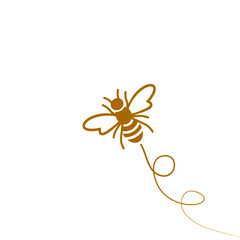Flying Bee Logo Template icon illustration design