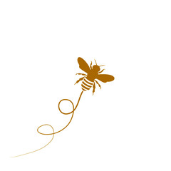 Flying Bee Logo Template icon illustration design