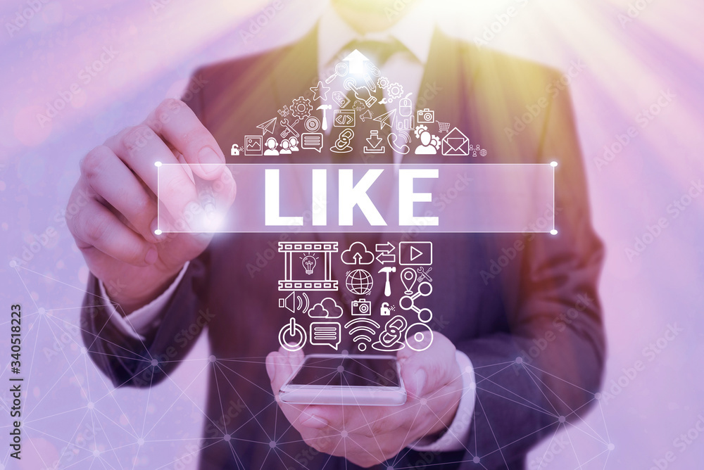 Poster text sign showing like. business photo showcasing having the same characteristics or qualities asapp
