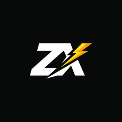 Initial Letter ZX with Lightning