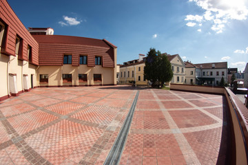Naklejka premium red street of the old town