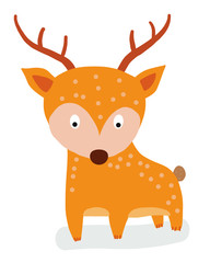 Deer cartoon / vector and illustration, isolated on white background