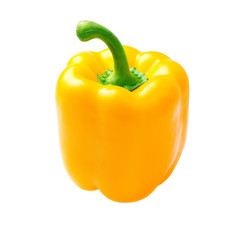 Isolates yellow pepper on white background