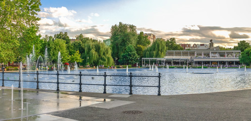 Singing Fountains in the Tzar Simeon Garden. Plovdiv, Bulgaria