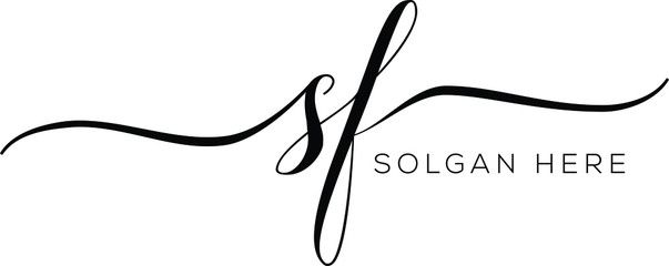 An initial SF letter vector illustration 