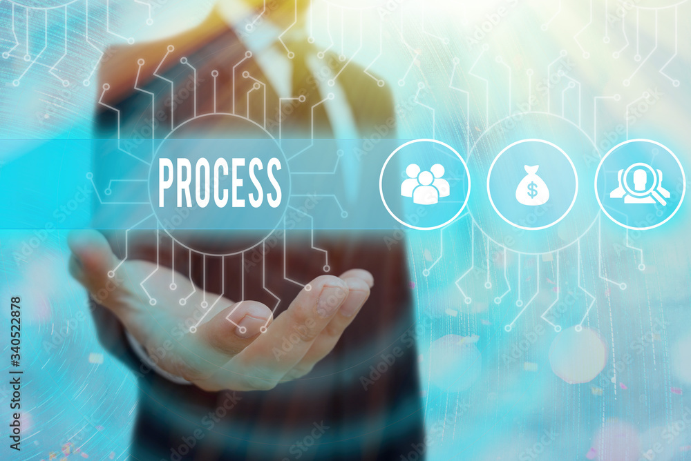 Poster Conceptual hand writing showing Process. Concept meaning Standard procedures how to handle a particular job rules system