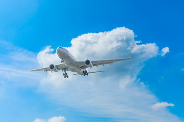 Fototapeta premium Commercial airplane flying in the sky,travel concept.