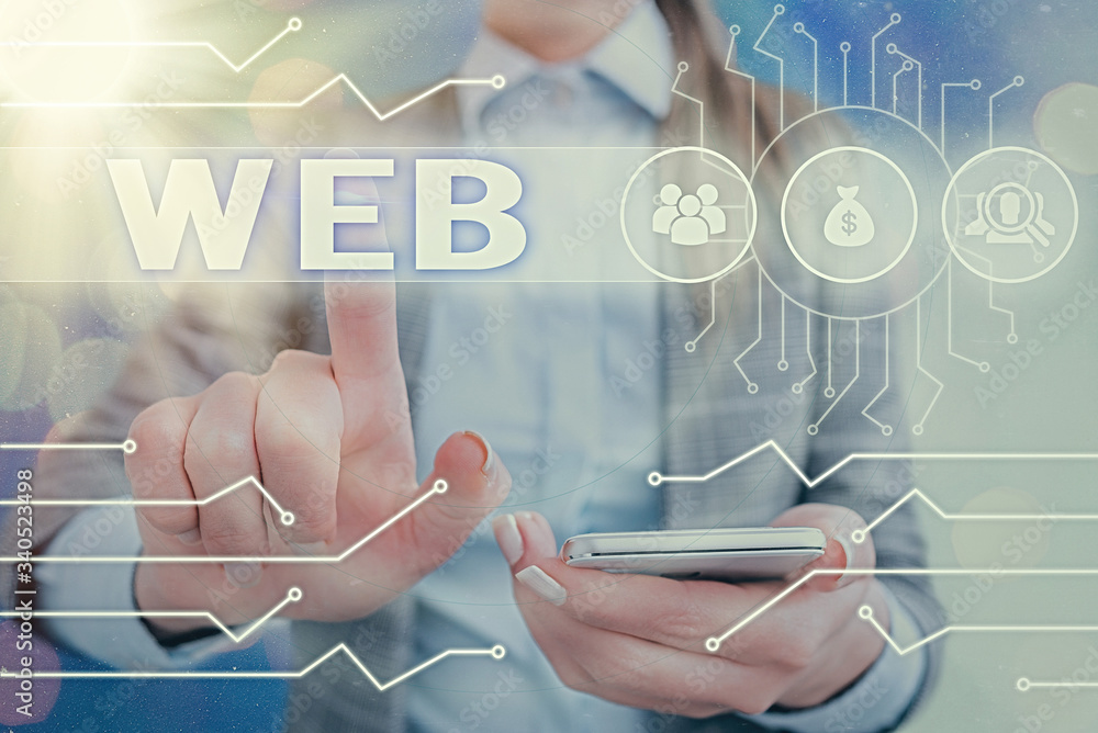 Poster handwriting text writing web. conceptual photo a system of internet servers that support specially f