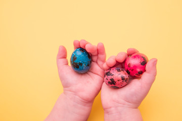 pelepelineaster eggs in children's palms