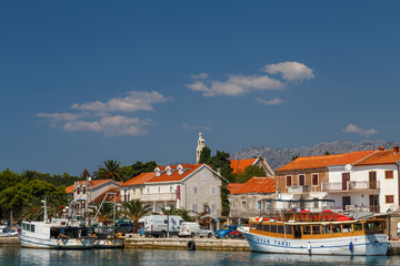 Fototapeta na wymiar SUCURAJ / CROATIA - AUGUST 2015: View to the bay of small Sucuraj town on Hvar island, Croatia