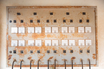 Old rusty Solar Regulator Charge Controller at power station