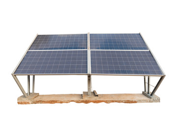 Solar panels (solar cell) install isolated on white background
