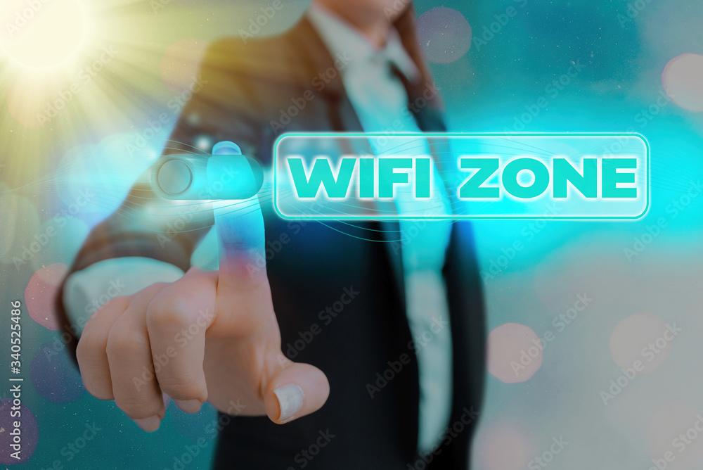 Poster conceptual hand writing showing wifi zone. concept meaning provide wireless highspeed internet and n