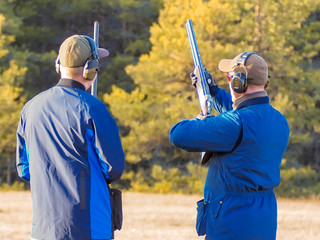 Men shooting outdoor