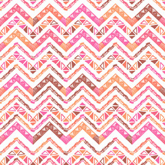 Abstract vector colorful coral zigzag line pattern