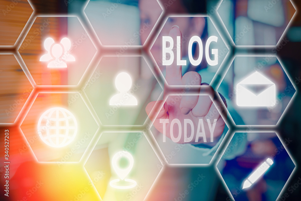 Poster text sign showing blog. business photo text regularly updated website web page run by individual