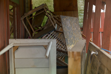 Pile of discarded furniture