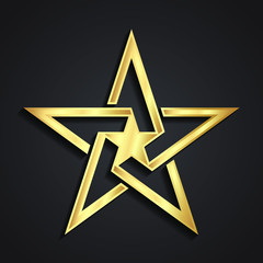 3d modern style star shape symbol