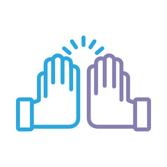 hands crashing solidarity line style