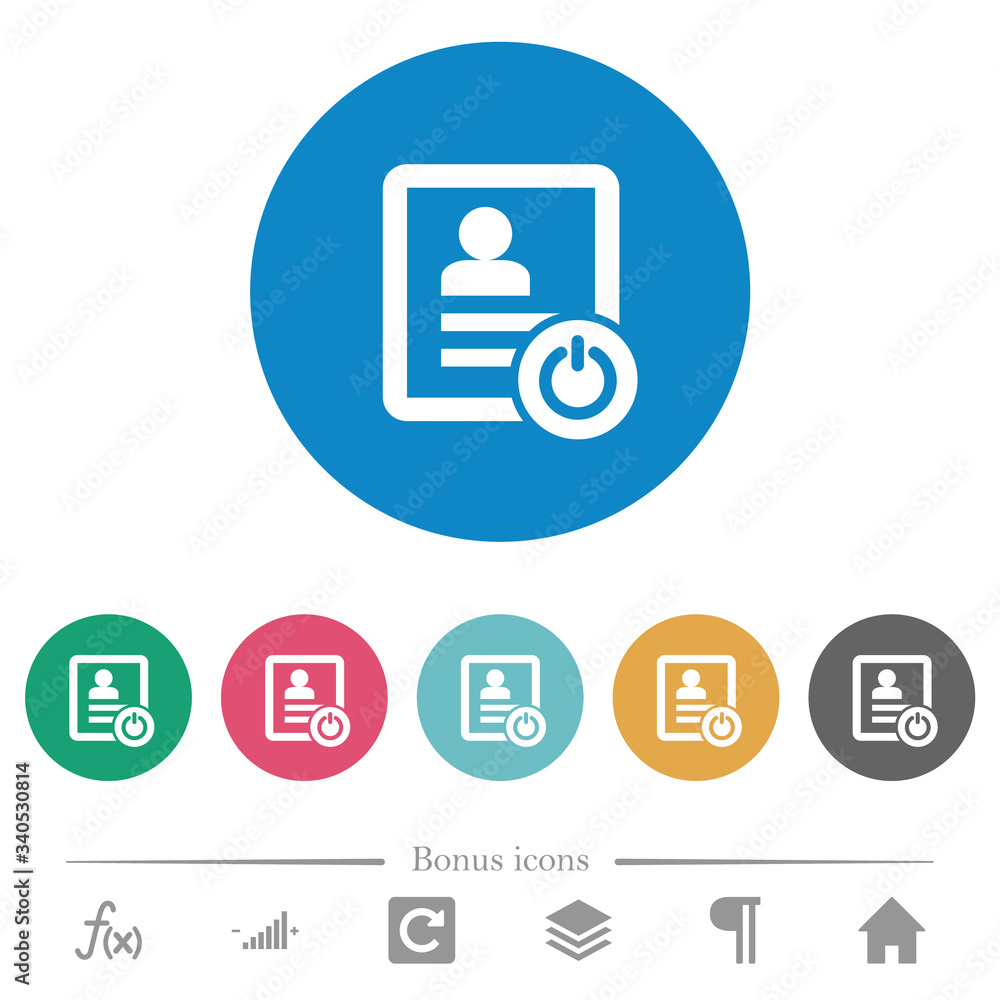 Aufkleber exit from contact list flat round icons