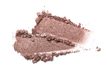 Smears of brown eyeshadow on white
