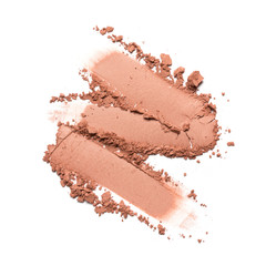 Smears of brown eyeshadow on white
